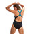 Speedo Plastisol Laneback Swimsuit - Black/Green - 30"