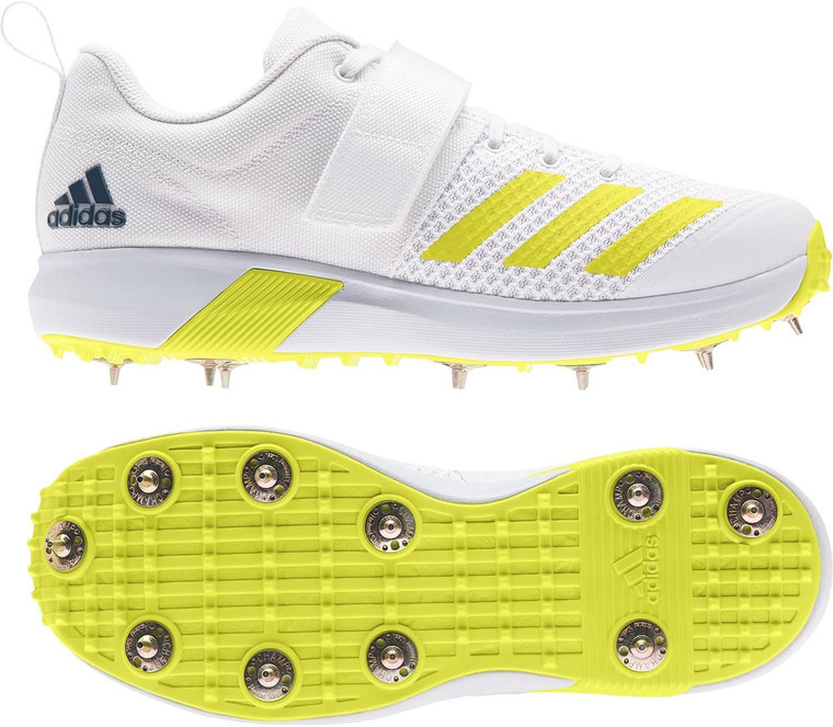 adidas Adipower Vector White Yellow Cricket Shoes