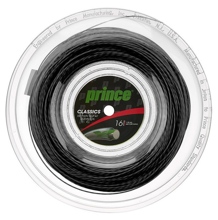 Prince Synthetic Gut w Duraflex 200m Tennis String Reel Black