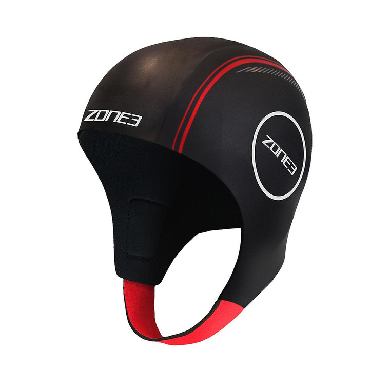 Zone3 Neoprene Swim Cap - Black/Silver - Small