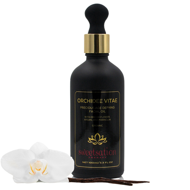 Orchidee Vitae Precious Organic Age Defying Facial Oil, with Orchid Flower, Argan and Maracuja, 3.3oz