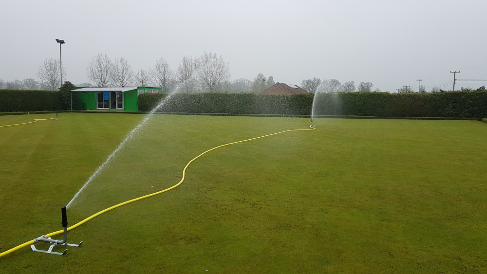 Bowling green 4 Sprinkler with remote hoses watering system automatic