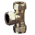 Brass Compression Tee for Copper Pipe