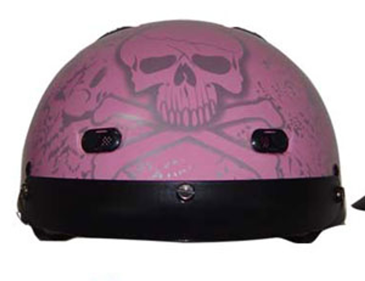 DOT Pink Rose Shorty Motorcycle Helmet