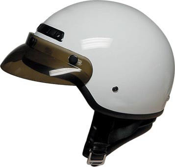 DOT 40 White 1/2 Shell Motorcycle Helmet