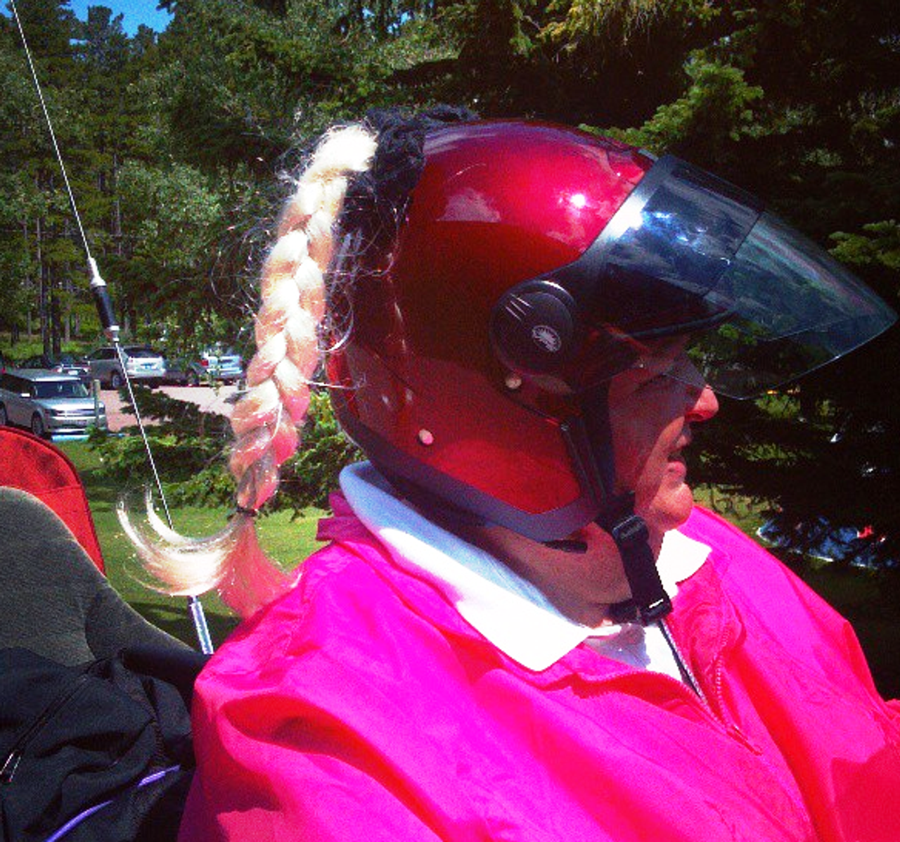 bike helmet with ponytail hole