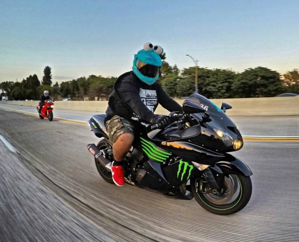 cookie monster bike helmet