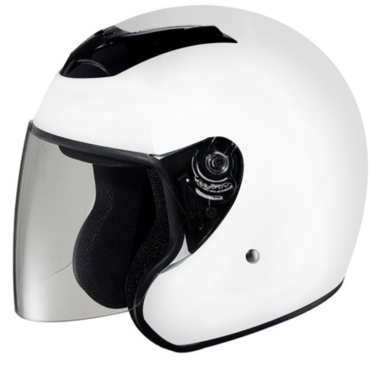DOT ¾ Shell RK4 White Motorcycle Helmet with removable visor