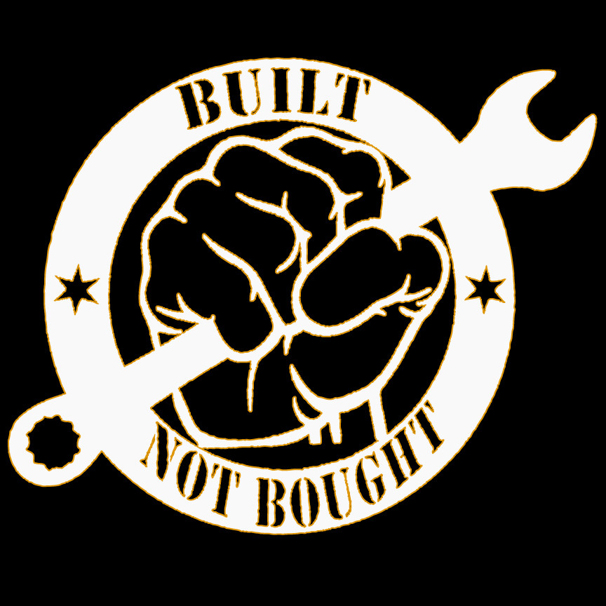 1 x Sticker Built Not Bought Wrench Tuning Key Sticker Fun