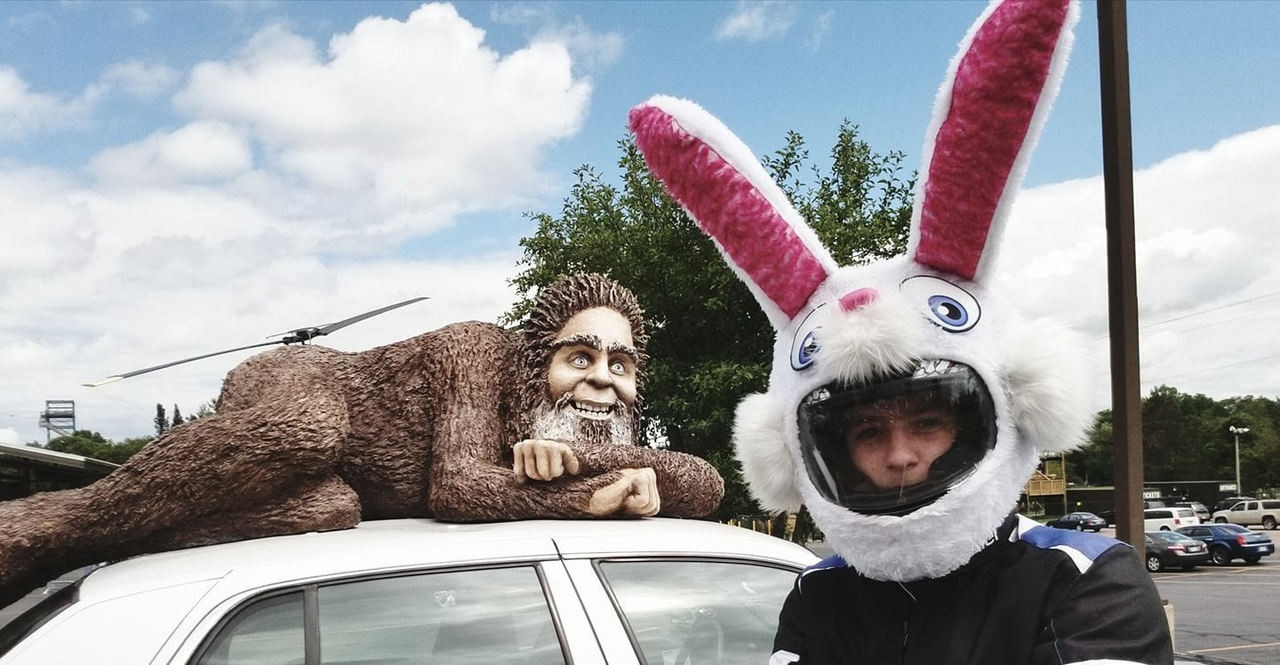 helmet with bunny ears