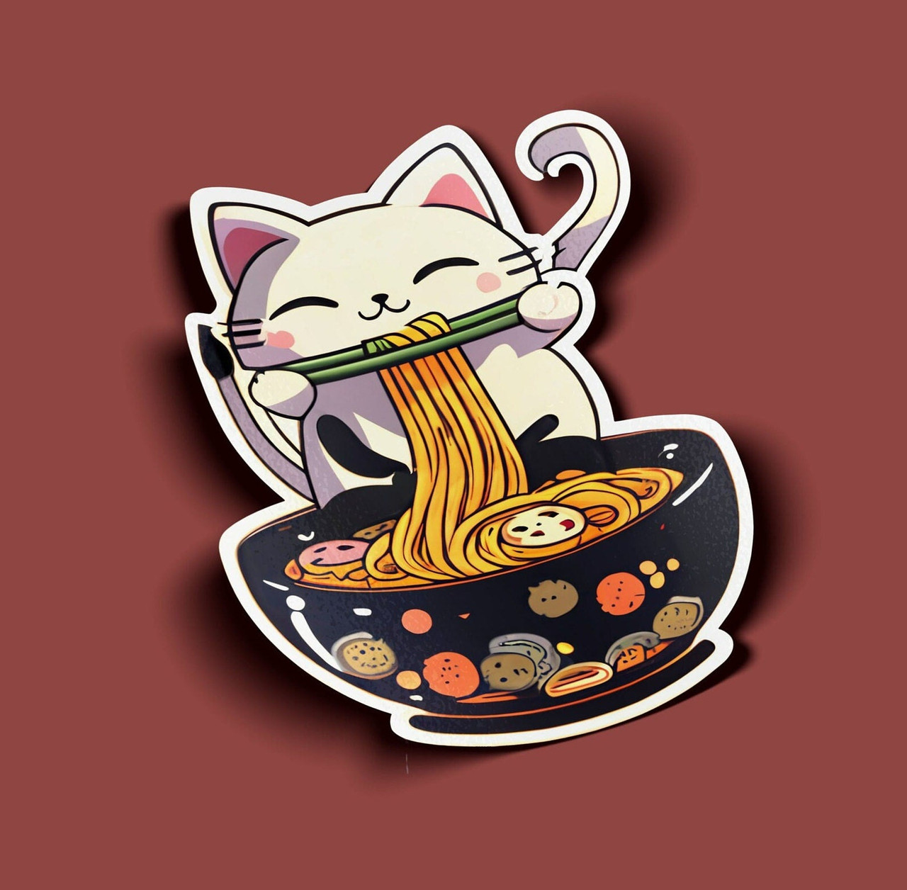 Ramen Noodle Stickers - Ramen Noodle Cat Sticker - BOGO - 2 For The ...