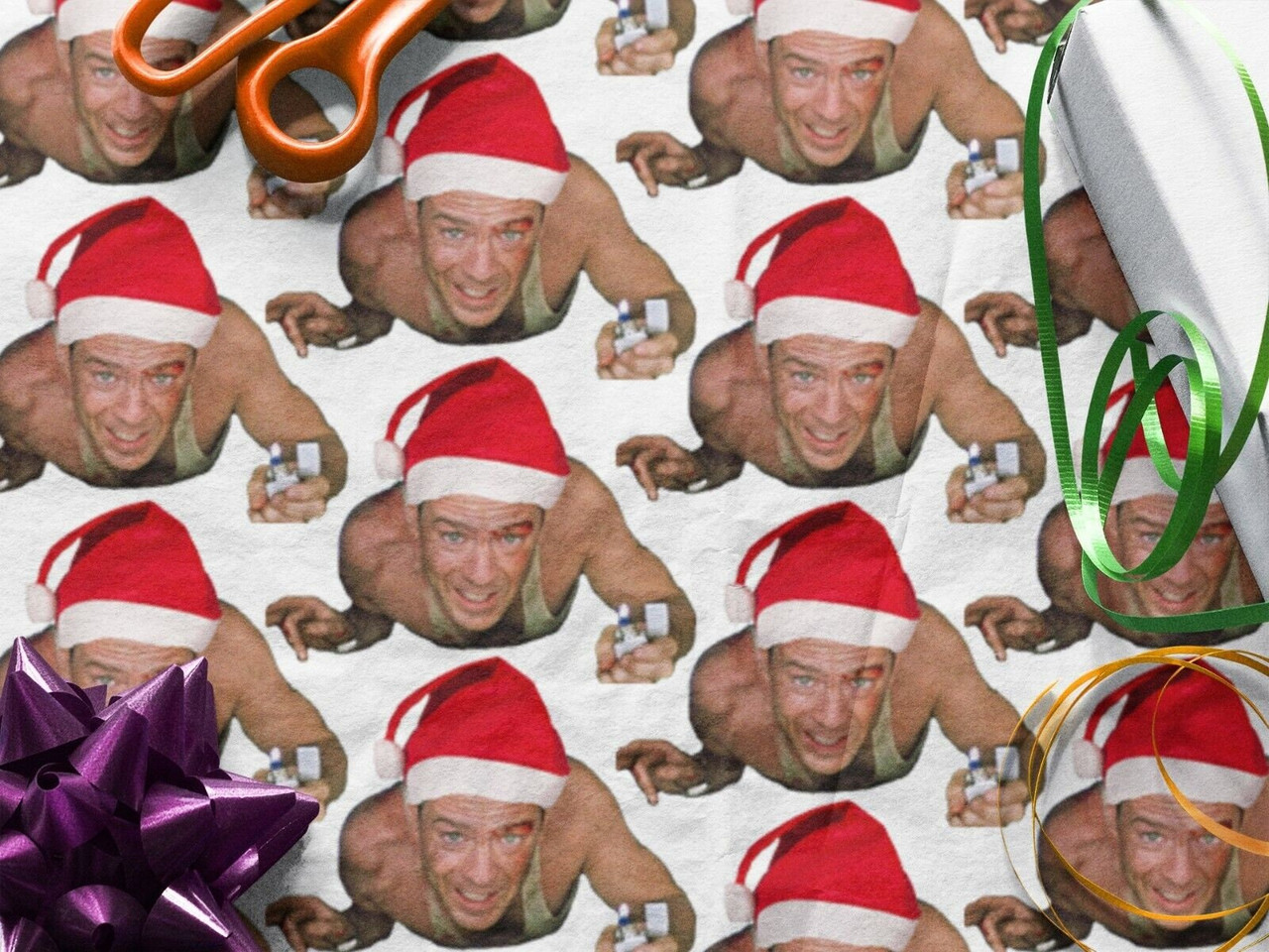 Die Hard Bruce Willis Christmas Gift Wrap Wrapping