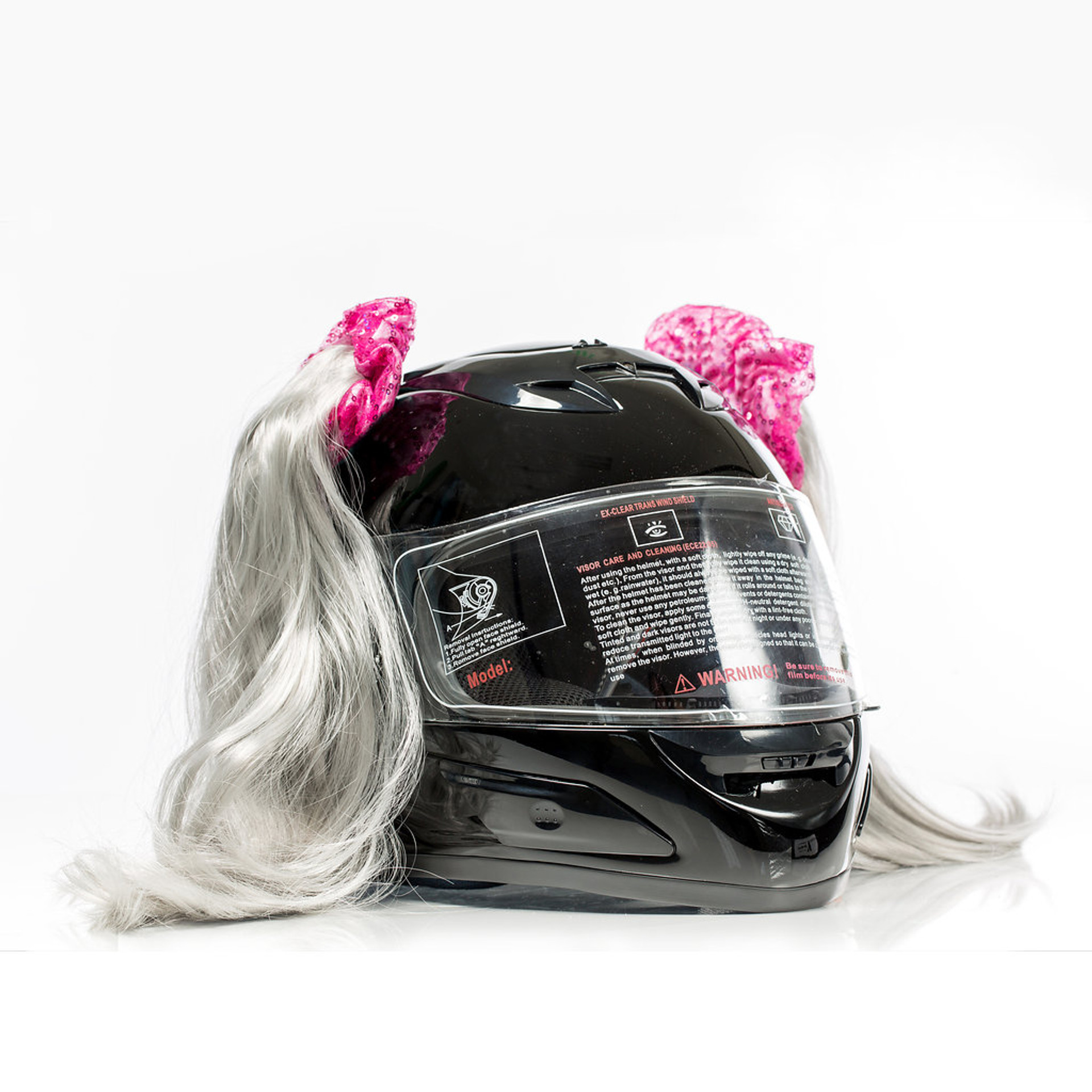 Blue Motorcycle Helmet Pigtails