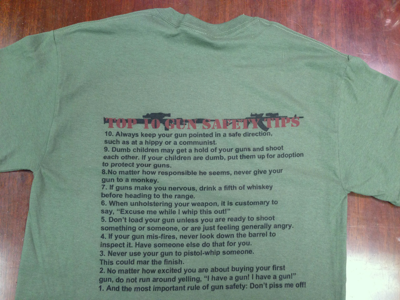 Top 10 Gun Safety Tips Shirt and motorcycle shirts