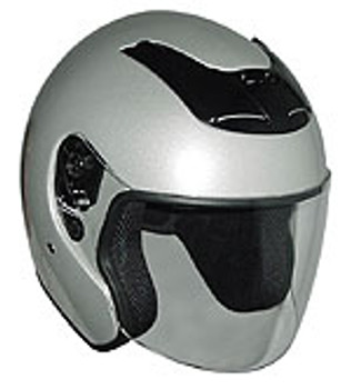 Silver Motorcycle Helmet