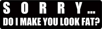 Sorry...Do I Make You Look Fat? Motorcycle Helmet Sticker