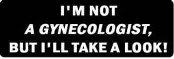 I'M NOT A GYNECOLOGIST BUT I'LL TAKE A LOOK! Motorcycle Helmet Sticker