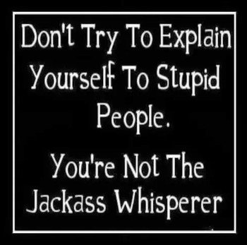 Don't Try to Explain Yourself to Stupid People Don't Try to Explain Yourself to Stupid People