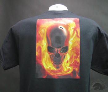 Chrome Skull in Flames T-Shirt
