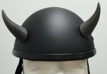 Silver Devil Horns Medium Curved Helmet Horns