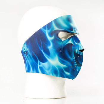 Blue Skull Flame Mask