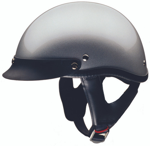 silver DOT motorcycle helmet