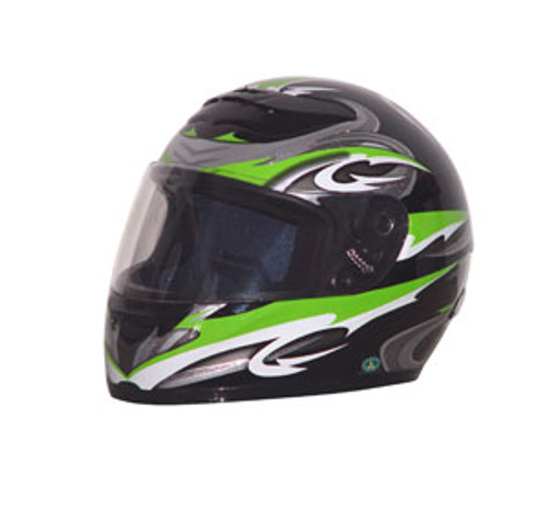 DOT Full Face Graphic RZ80 Green Motorcycle Helmet