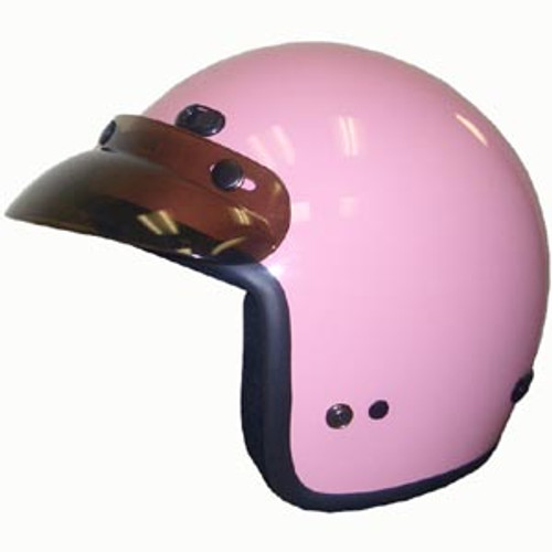 Women's Motorcycle Helmets - Open Face - Pink Glitter - Leather Bound Online