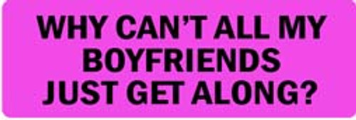 WHY CAN'T ALL MY BOYFRIENDS JUST GET ALONG? Motorcycle Helmet Sticker