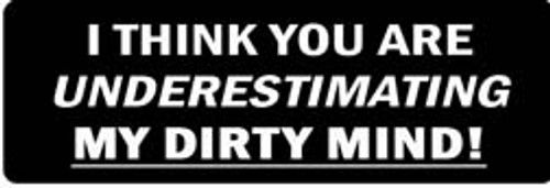 I THINK YOU ARE UNDERSTIMATING MY DIRTY MIND! Motorcycle Helmet Sticker
