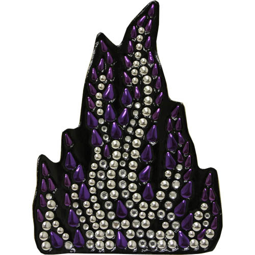 Purple Flame Rhinestone Helmet Patch