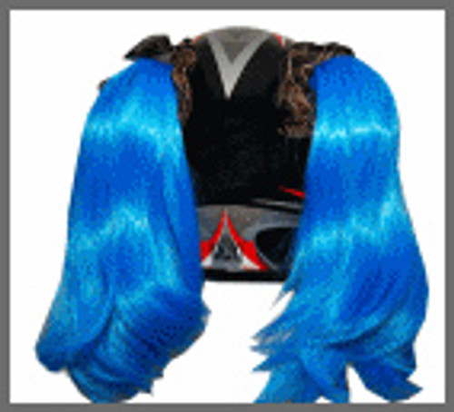 MOTORCYCLE HELMET PONYTAILS BLUE