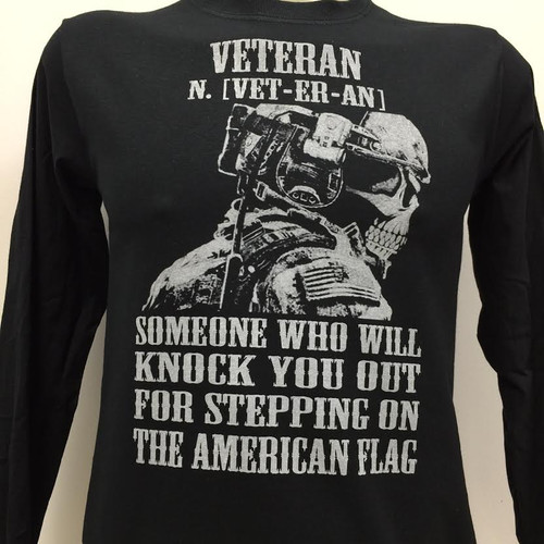 Veteran [Vet-Er-An] Someone Who Will Knock You Out For Stepping On The American Flag T-Shirt