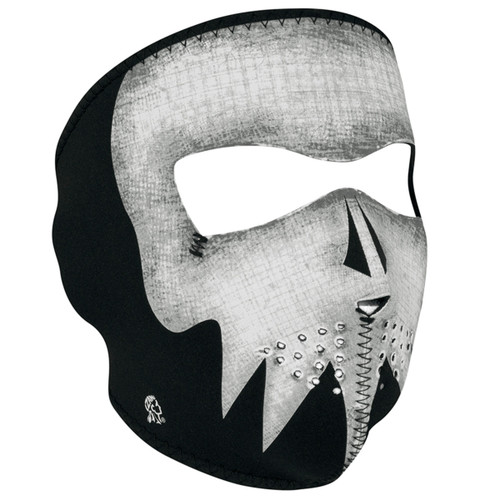 FULL MASK NEOPRENE GRAY SKULL GLOW IN THE DARK-WNFM081G