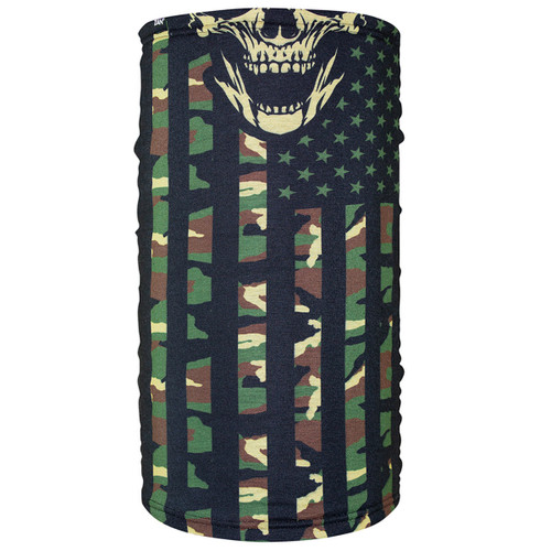 MOTLEY TUBE® FLEECE LINED WOODLAND CAMO FLAG-TF460