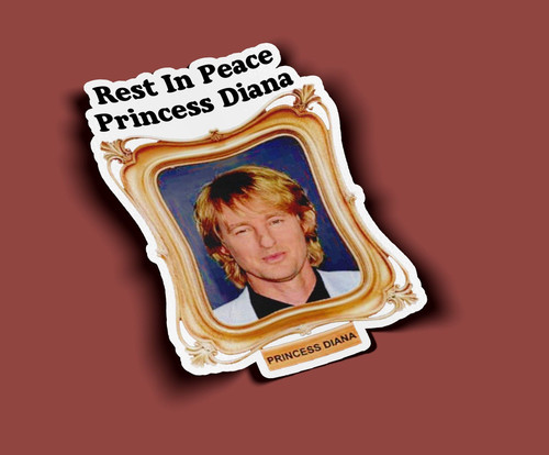 Rest in Peace Princess Diana Owen Wilson Meme Stickers