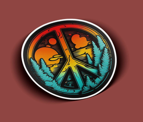 Peace Stickers  - Camping Sticker - Peace Camping Sticker