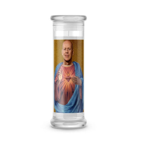 Saint Bruce Willis Candle Saint Bruce Willis Prayer Candle