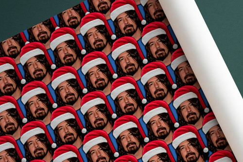 Dave Grohl Wrapping Paper - Christmas Wrapping Paper - Dave Grohl Santa Hat Wrap