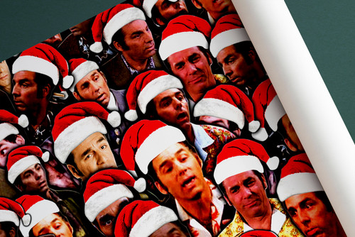 Cosmo Kramer Wrapping Paper - Christmas Wrapping Paper - Cosmo Kramer Santa Hat Wrap