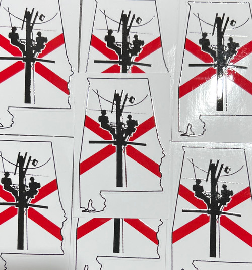 Alabama Linemen Sticker - Poweline Worker Sticker