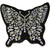 Silver Butterfly Rhinestone Helmet Patch