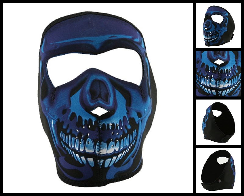 Blue Skull Motorcycle Face Mask