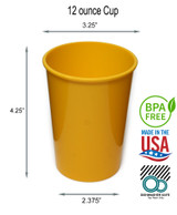 12oz Reusable Plastic Kids Cups | BPA-Free, Made in USA, Dishwasher ...