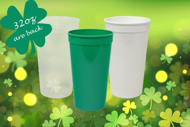 32oz Reusable Cups are Back :  Just in Time for St Paddy's Day!