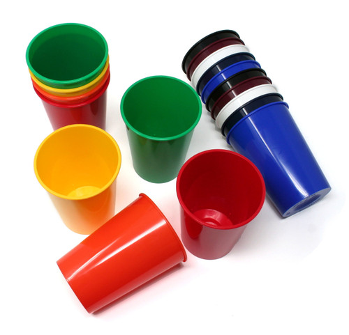 Rolling Sands 16 Oz Reusable Plastic Stadium Cups, Bulk 50 Pk, USA Made,  BPA-Free Dishwasher Safe Plastic Tumblers, Black