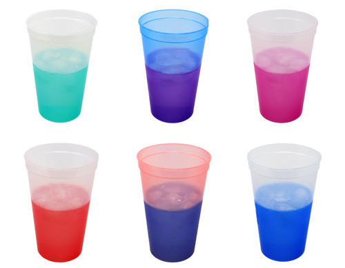 22oz Reusable Plastic Color-Changing Stadium Cups | BPA-Free, Made in ...