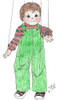 Male Marionettes In Cloth Clothing Pattern by Judi Ward