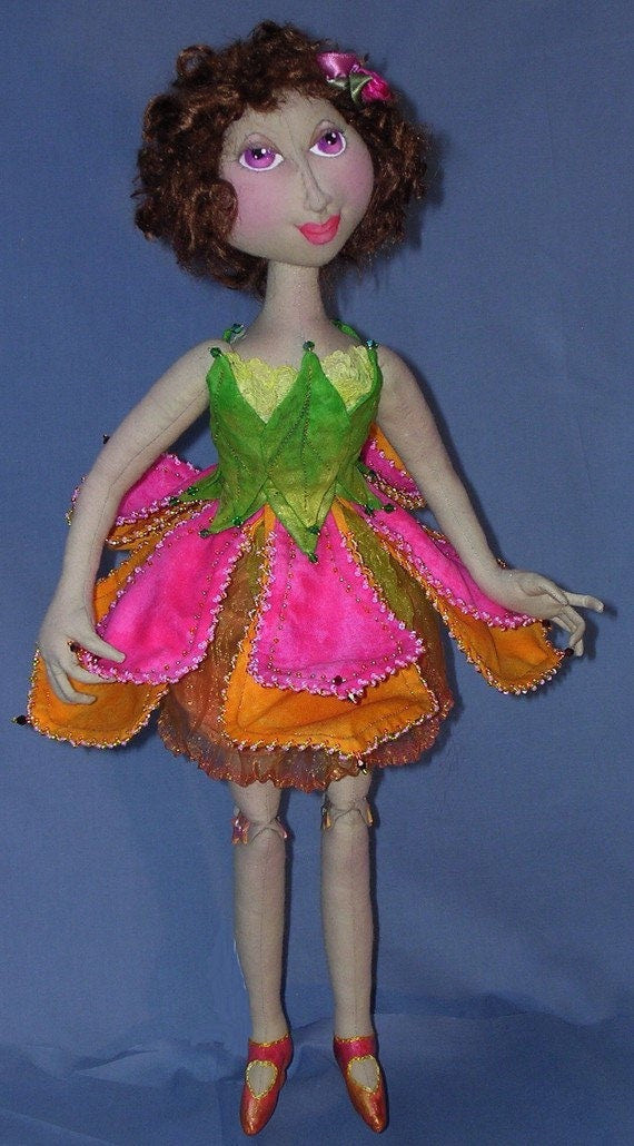 Tulip, Cloth Fairy Doll Pattern (PDF Download) by Nancy Hall