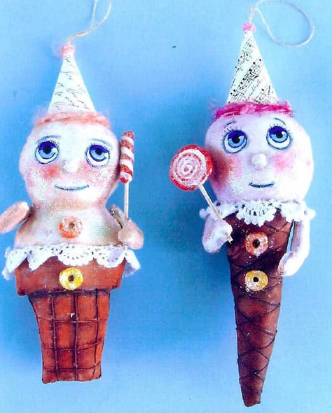 Ice Cream Cone, Doll Ornament Pattern,  Sewing Cloth Doll Pattern - PDF Download by Susan Barmore